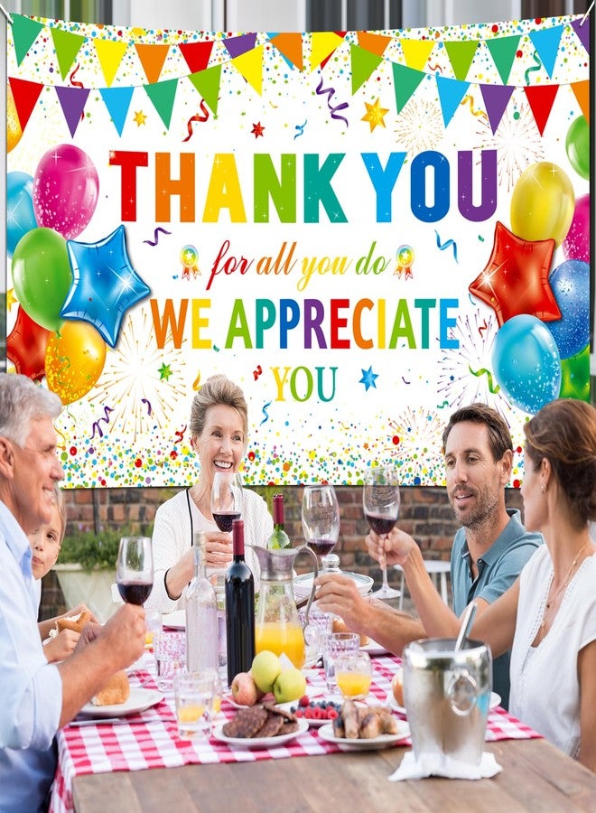 HOWAF Thank You for All You Do Backdrop Banner We Appreciate You Backdrop, Thank You Banner Background Employee Appreciation Banners for Staff Teachers Doctor Appreciation Party, 72.8" x 43.3" - Image 4